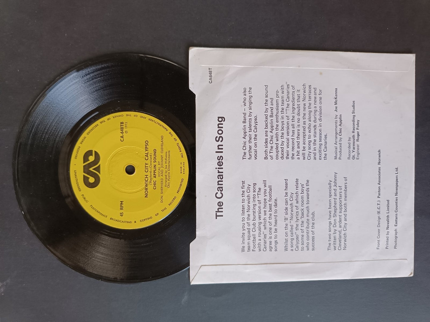 Vinile 45 giri THE CANARIES IN SONG