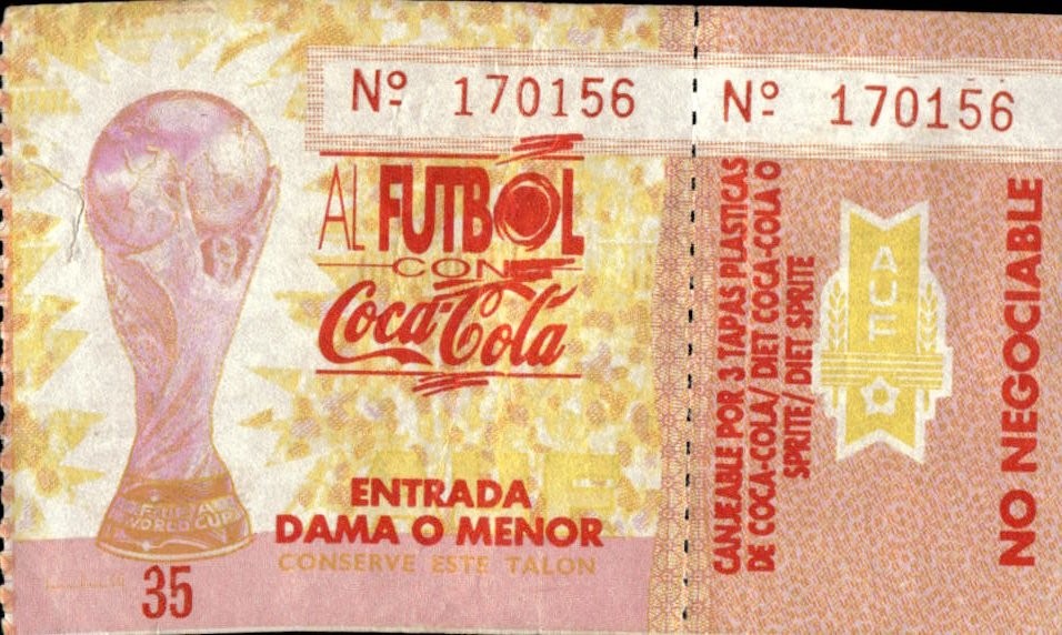 biglietto stadio AL FUTBOL CON COCA COLA N 170156