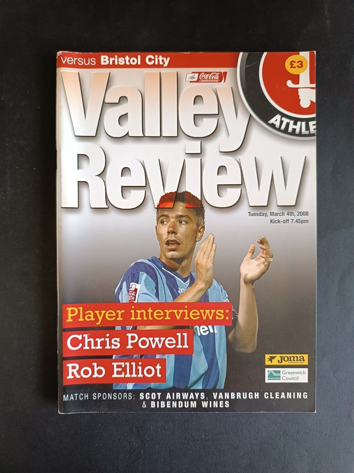 programma calcio Charlton Athletic vs Bristol City 2008