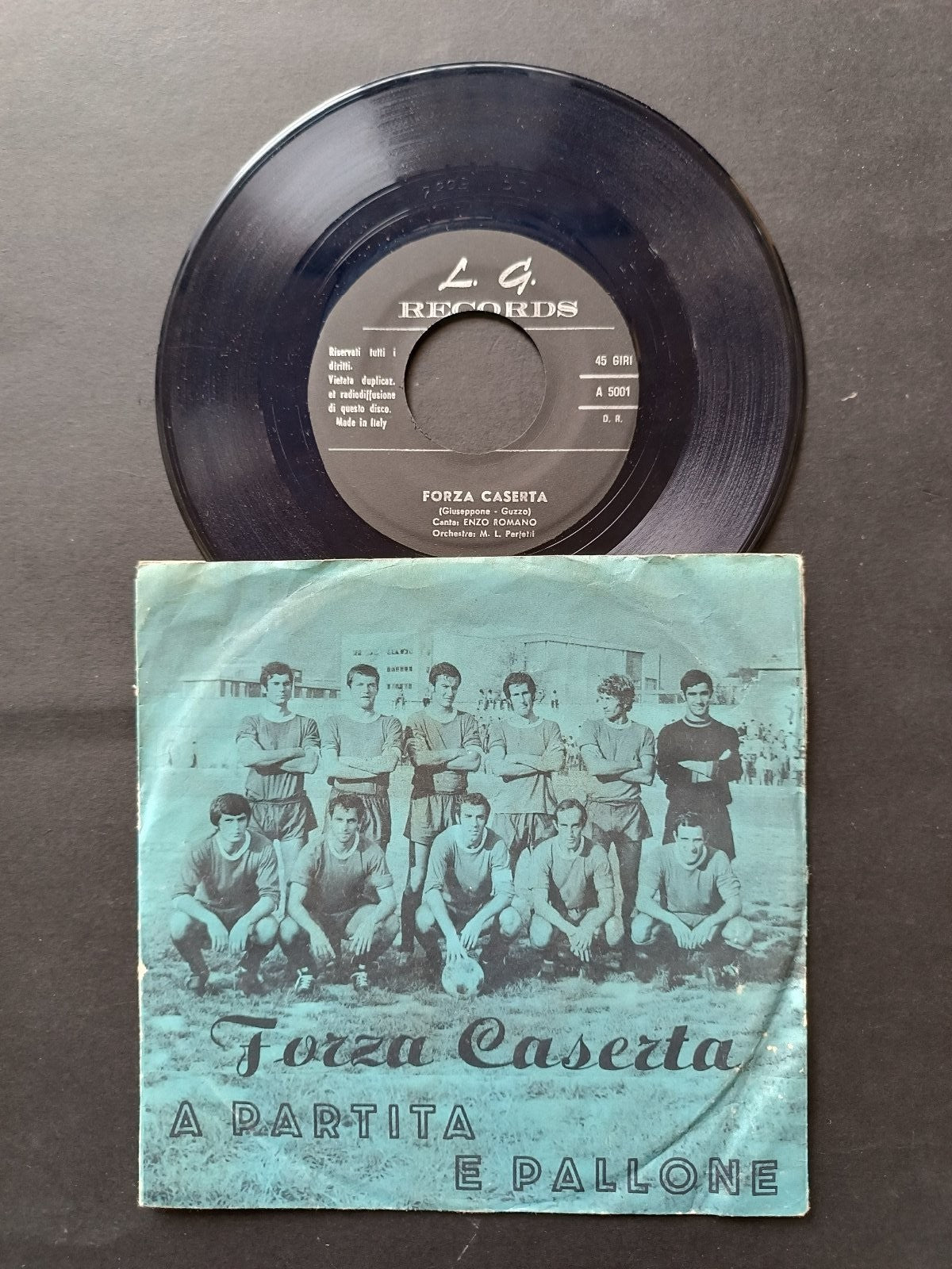 Vinile 45 giri FORZA CASERTA A PARTITA E PALLONE