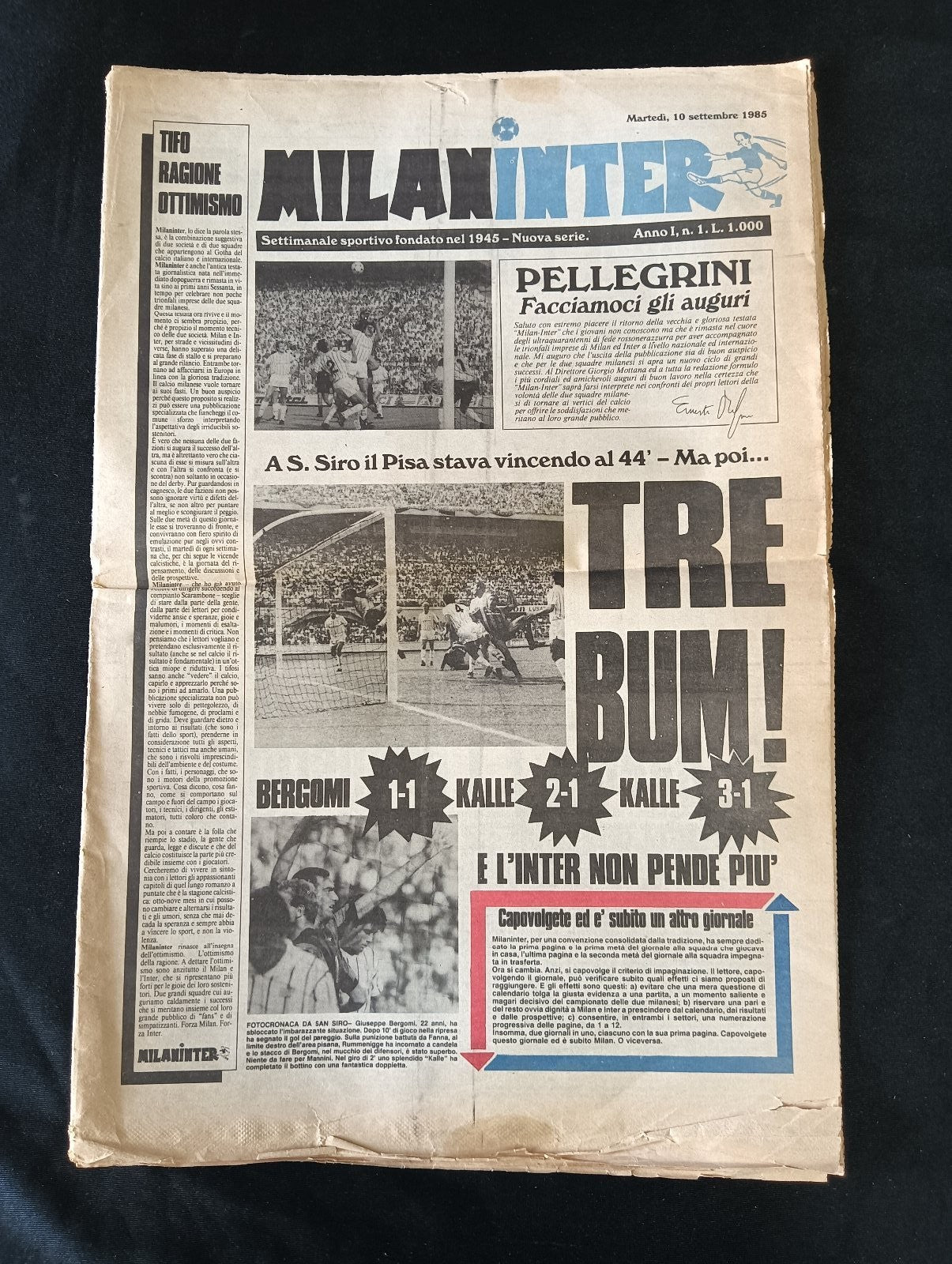 quotidiano MILANINTER numero 1 - 1985 - Milan Icardi