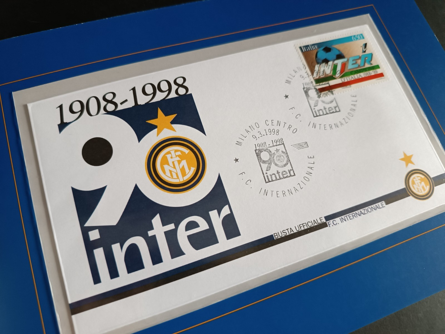 annullo Filatelico INTER 90 anni Bolaffi - 1998