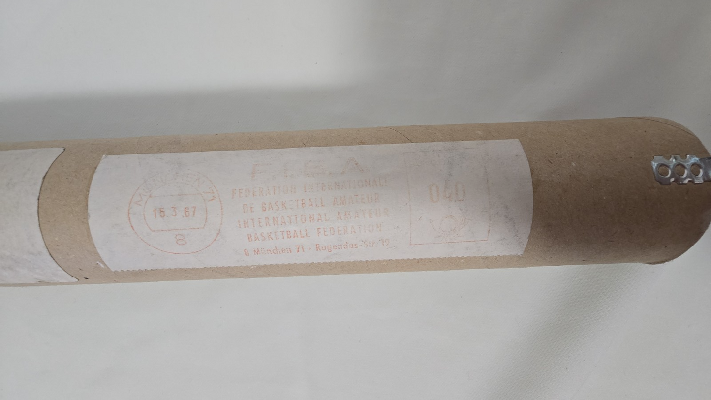 PERGAMENA originale 1966 inviata alla S.P. SIMMENTHAL SuperCoppa basket