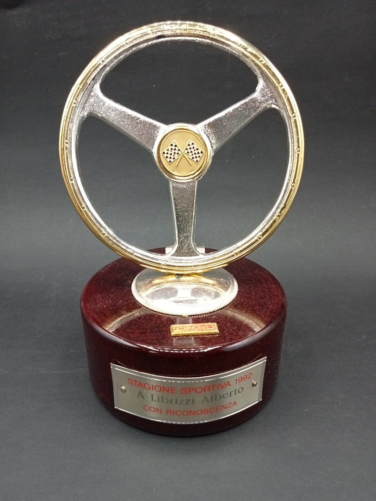 Trofeo Coppa con cofanetto Stagione Sportiva 1992 Librizzi Alberto volante d'oro