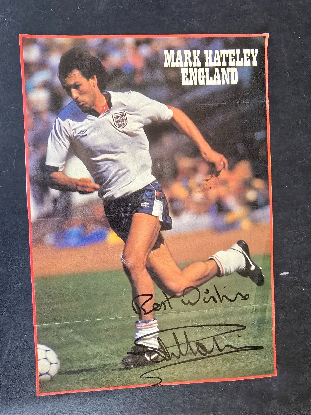 Autografo autograph originale su ritaglio Mark HATELEY England