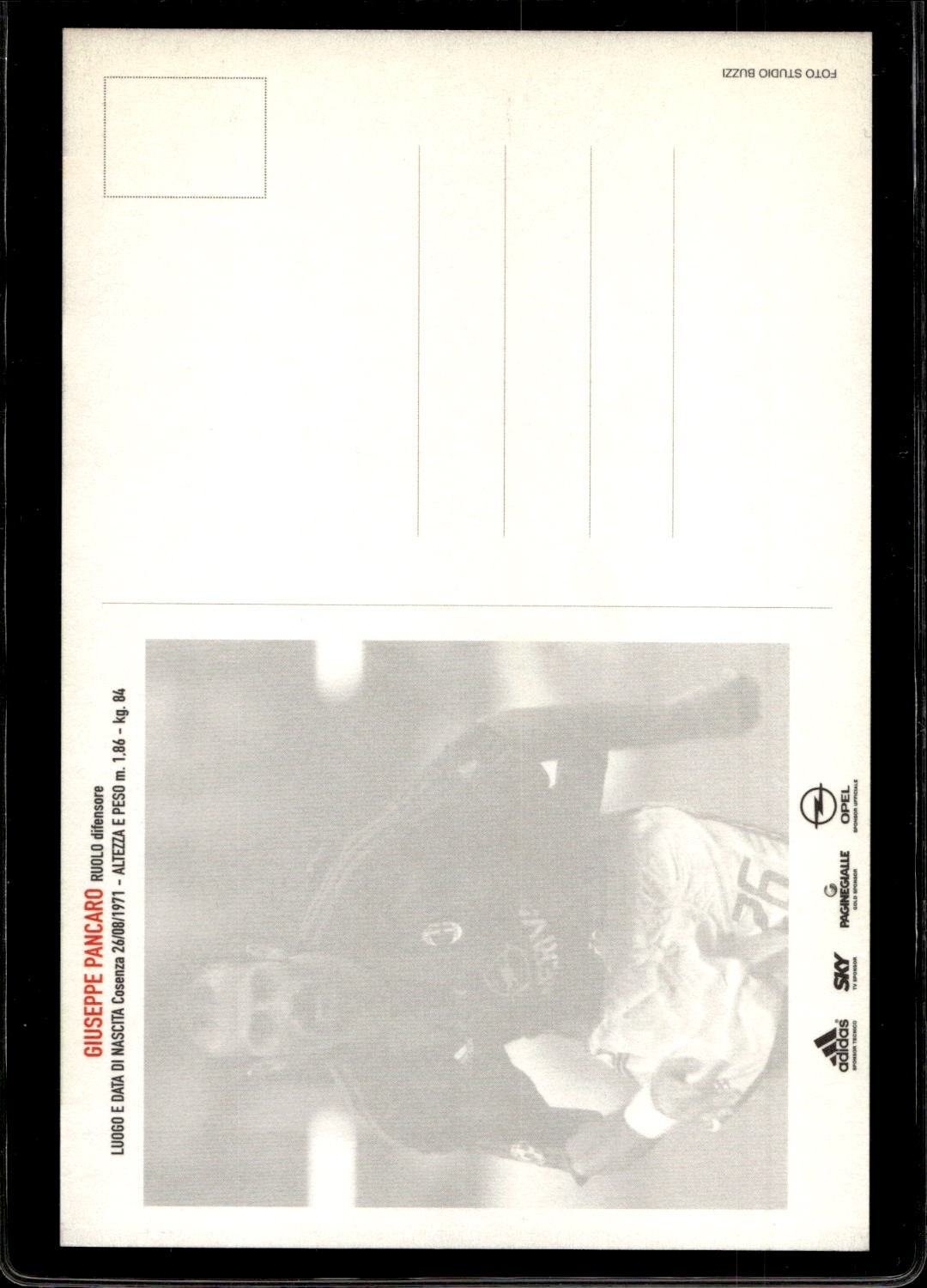 cartolina postcard Calcio Milan con Autografo 2003/04 - Pancaro