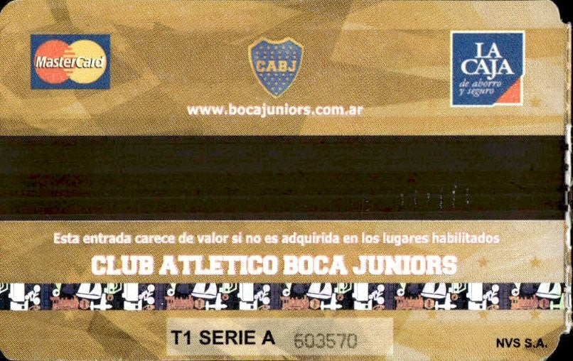 biglietto stadio BOCA JRS VS OLIMPO
