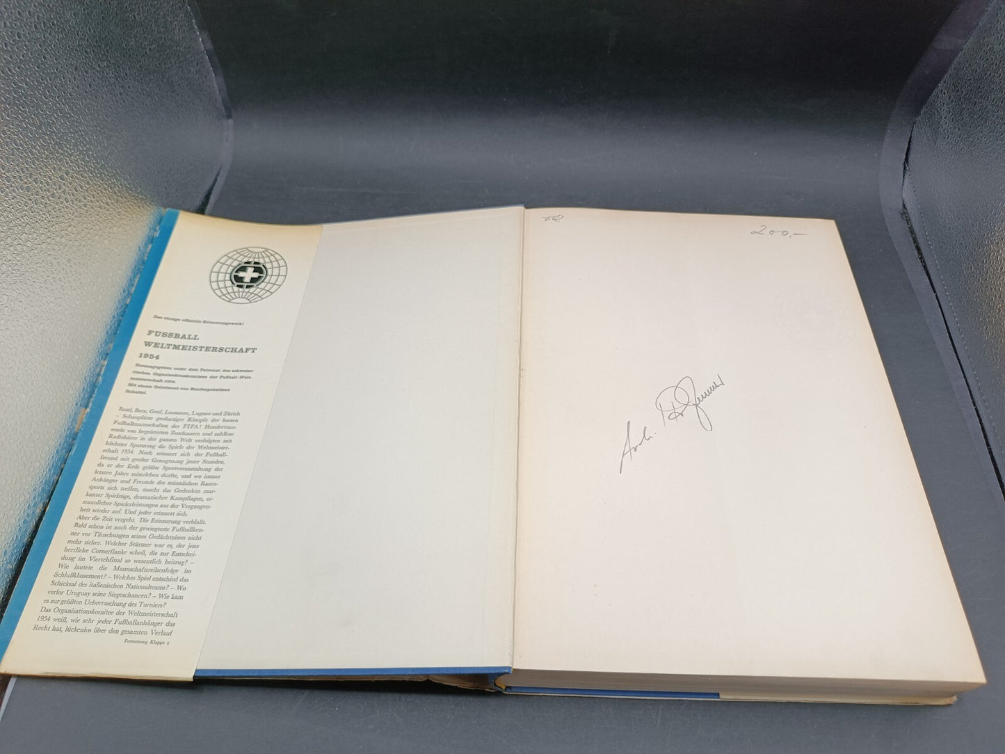 Libro Fussball Weltmeisterschaft 1954 Coupe Jules RImet autografato