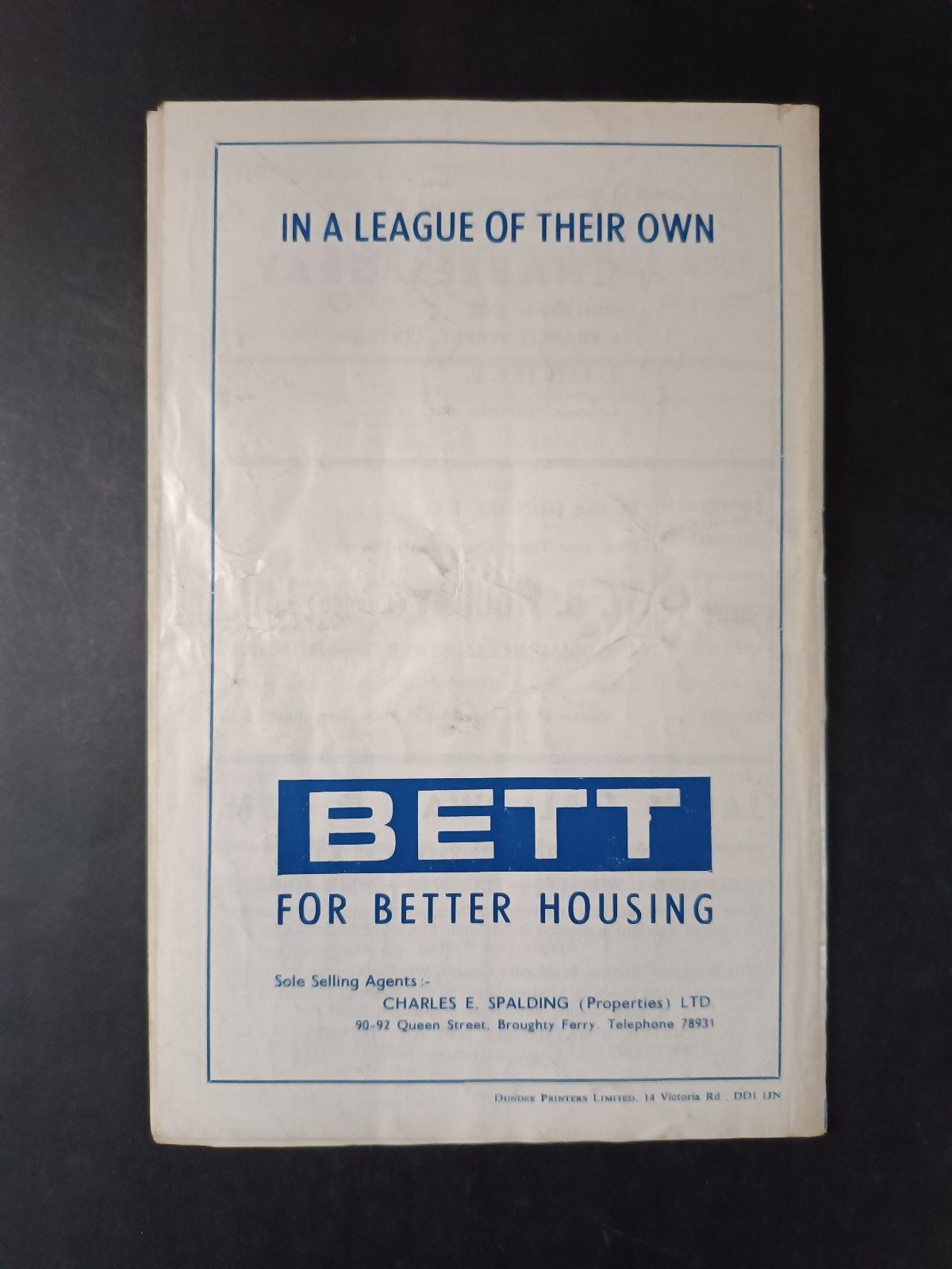 programma ufficiale COPPA UEFA DUNDEE MILAN 8 dicembre 1971