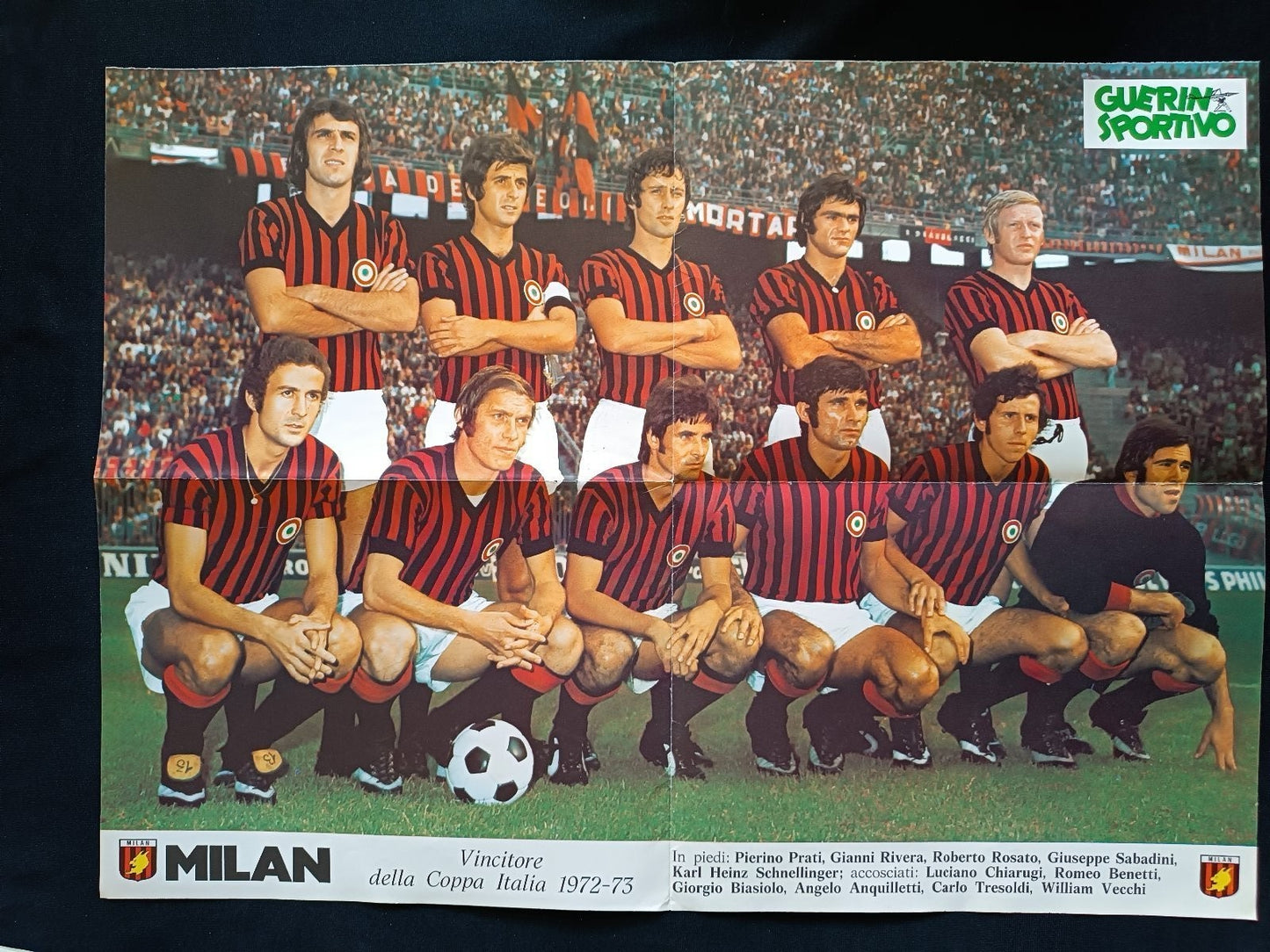 omaggio Guerin Sportivo poster Milan Coppa Italia 1972-73
