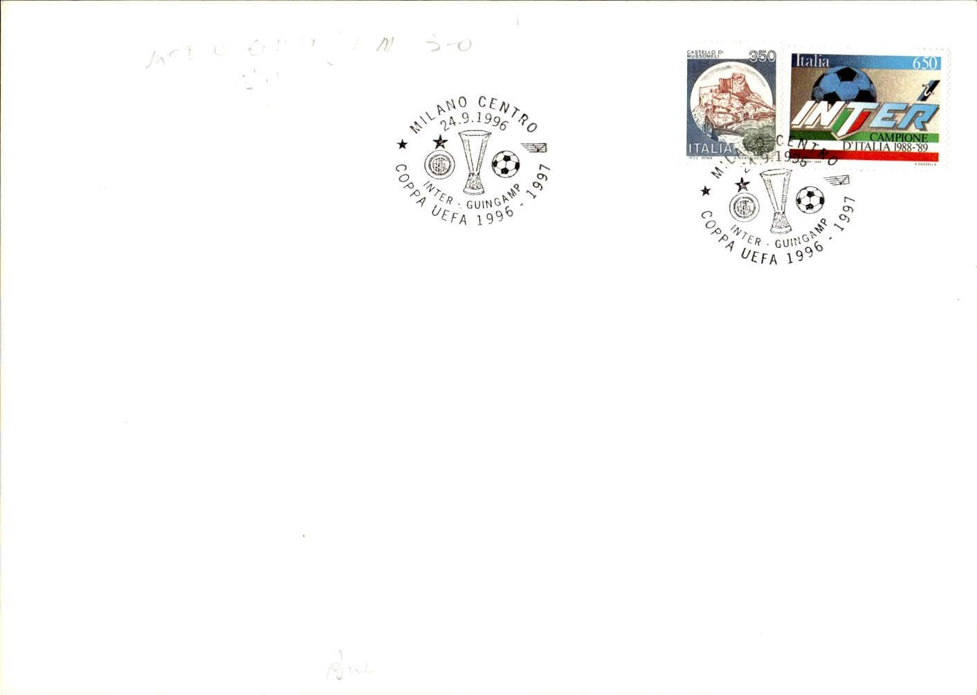 Cartolina Inter Giuseppe Bergomi con autografo stampato