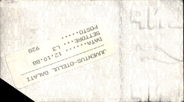 Biglietto stadio Juventus-Otelul Galati 1988-89 Coppa Uefa