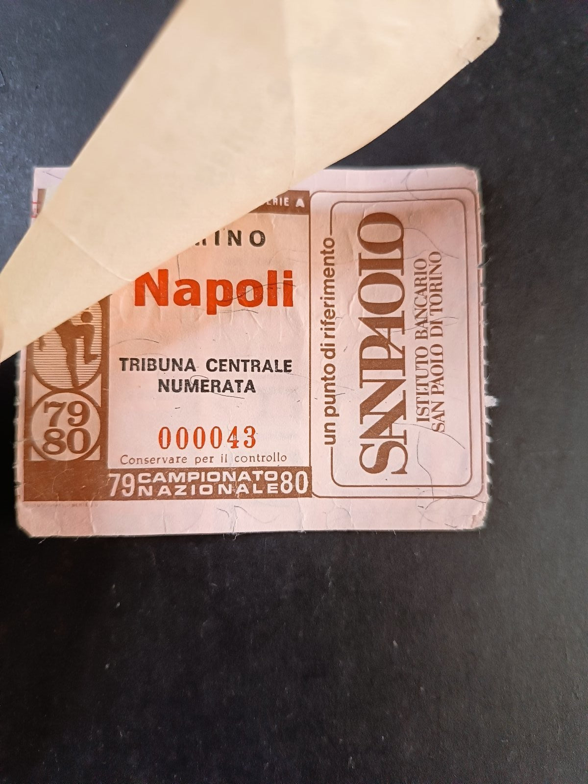 biglietto TORINO- NAPOLI posto 000043 - 1979-80