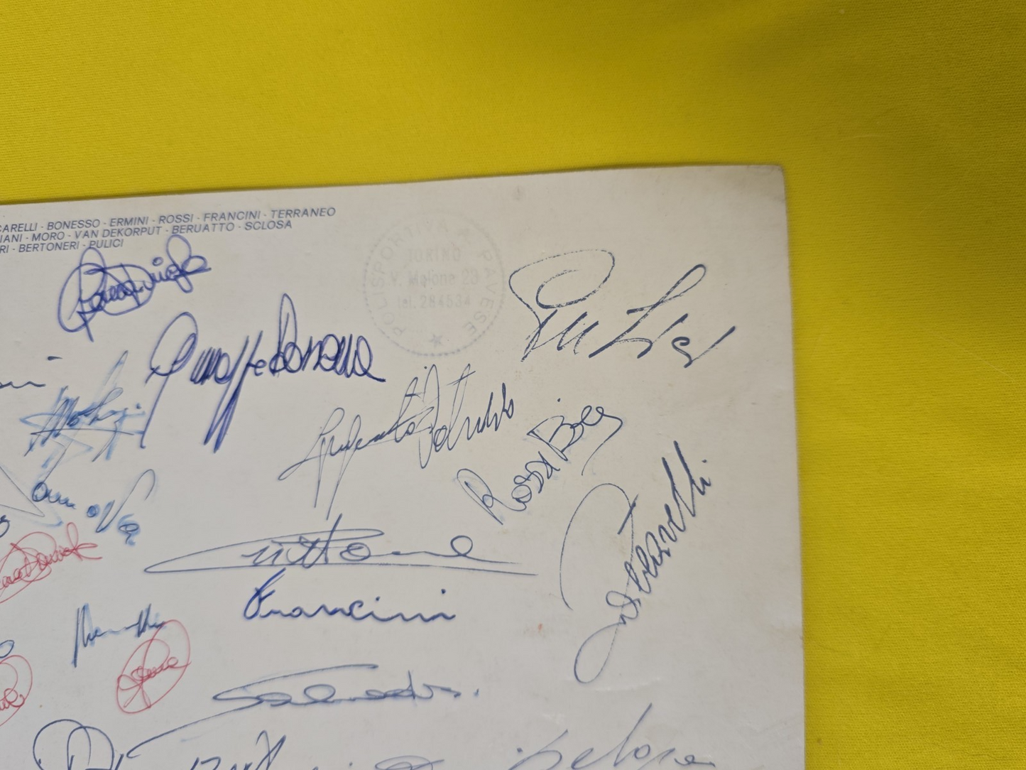 Foto ufficiale Torino calcio Barbero 1981-82 autografi originali della squadra