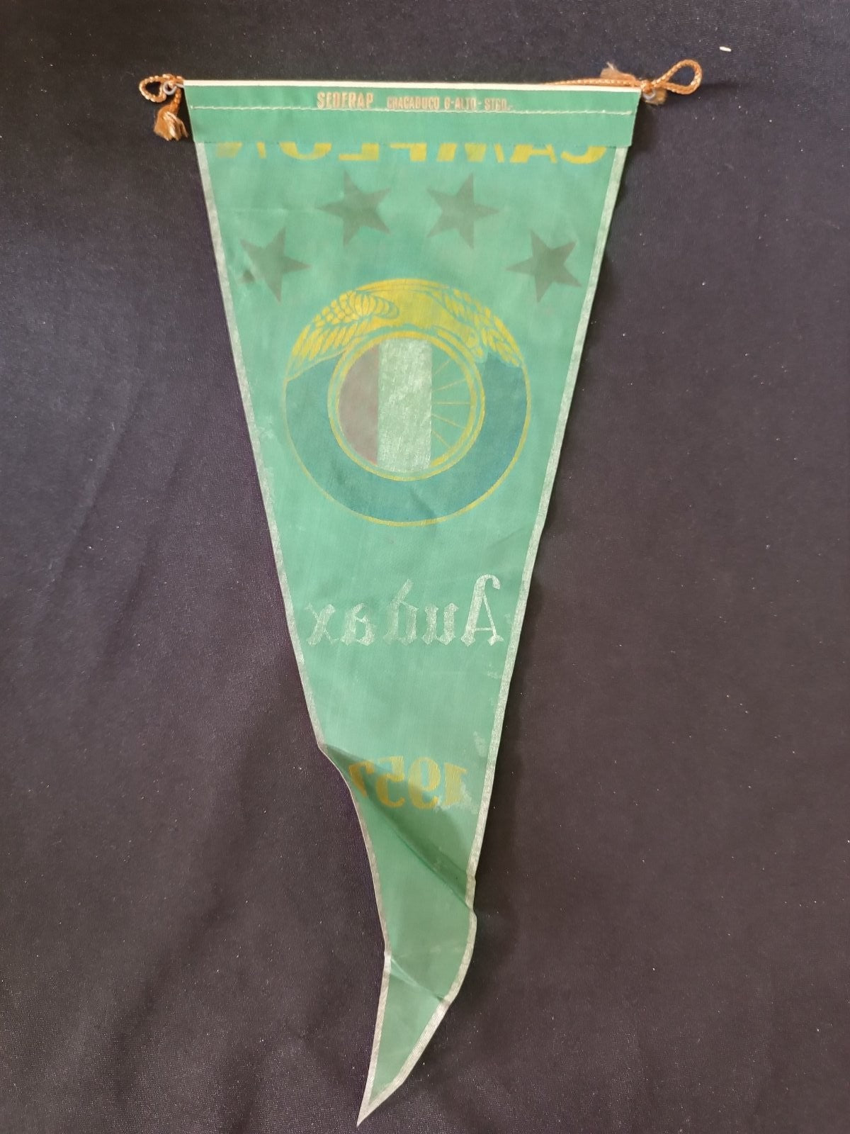 Gagliardetto Pennant Audax Italiano A.C.S.I. Cile Campione 1957 Vintage