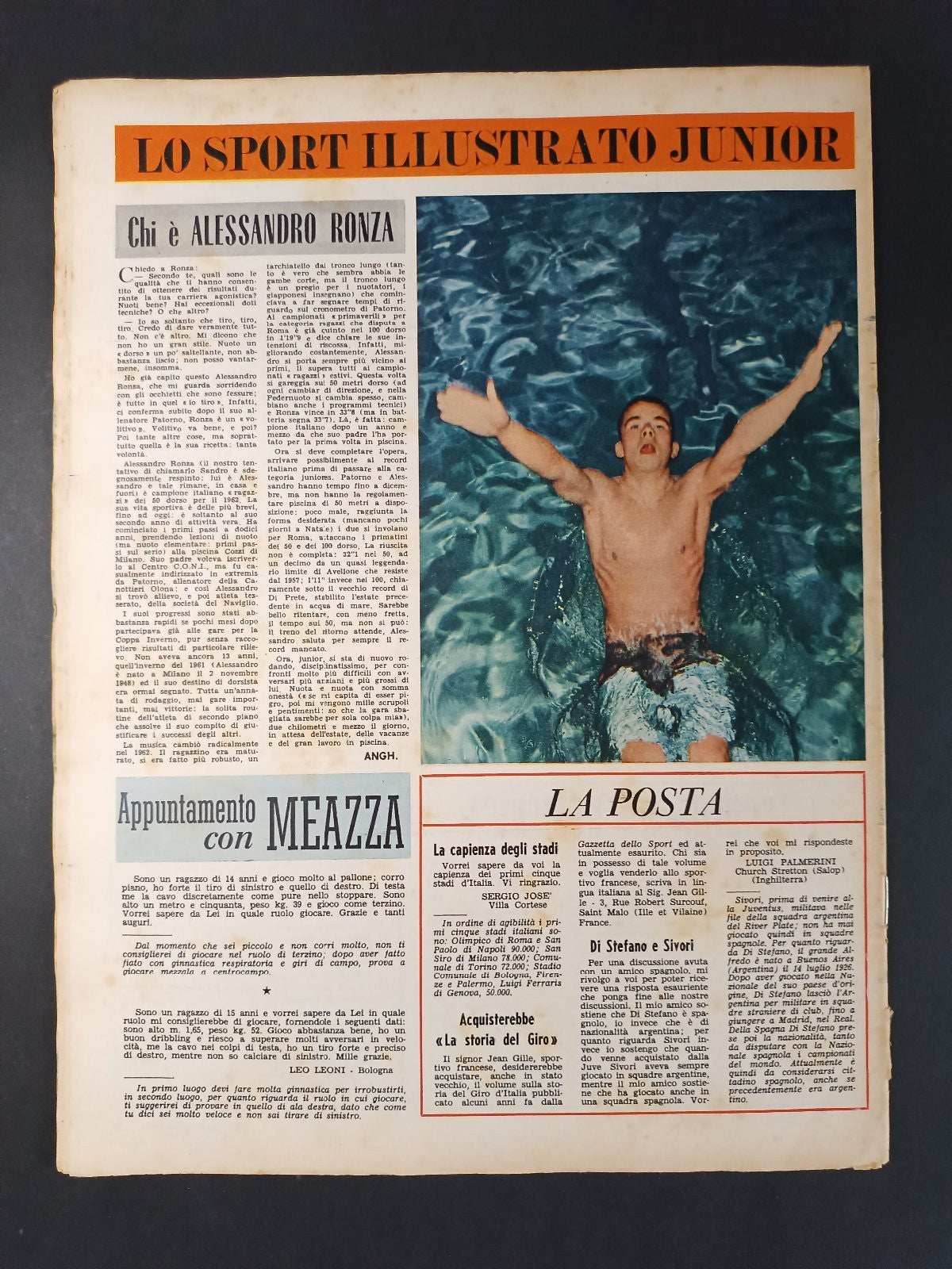 Rivista LO SPORT ILLUSTRATO numero 14 anno 1963 Adorni/Torriani