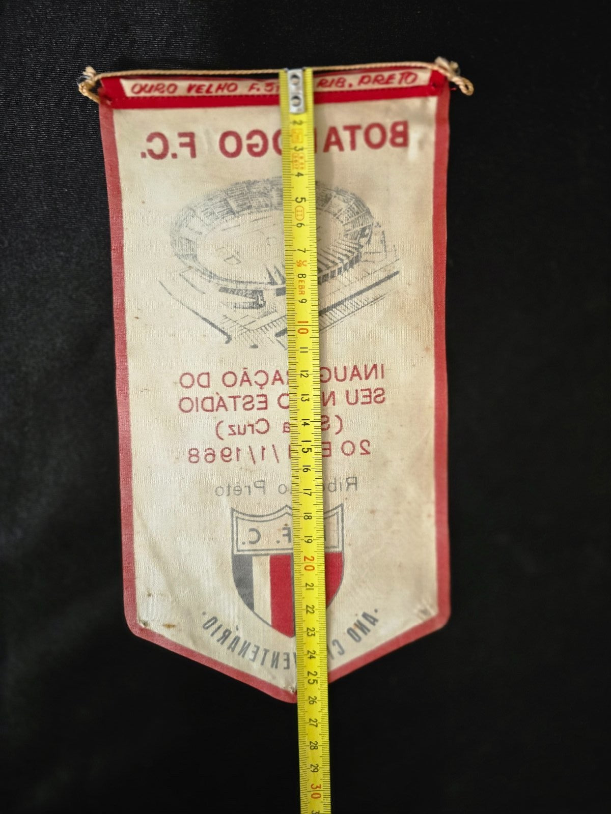 old Gagliardetto pennant banderin BOTAFOGO F.C Ano cinquantenario 1968 B.F.C.