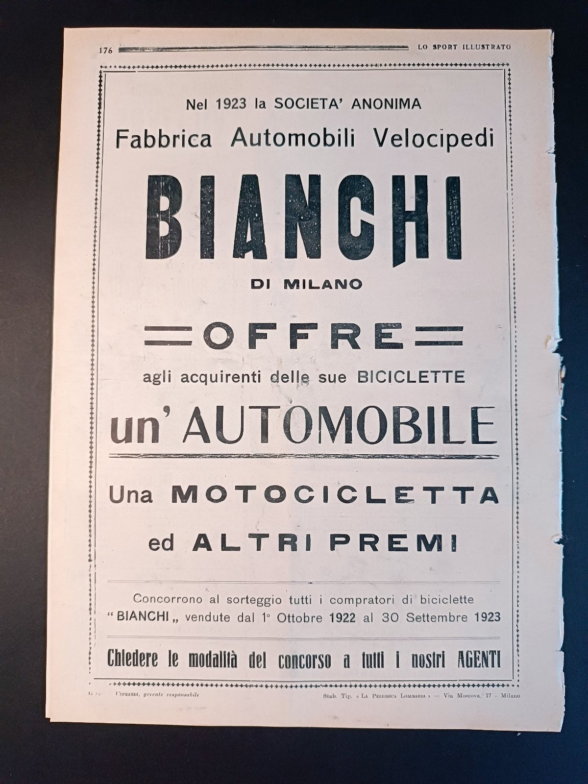 rivista LO SPORT ILLUSTRATO 1923 n 11