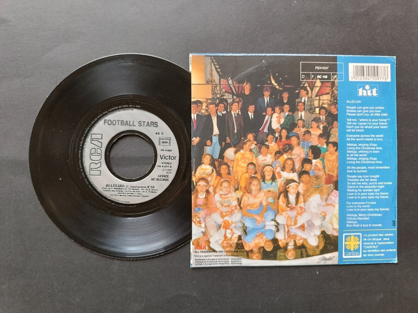 Vinile 45 giri "ALLELUIA" FOOTBALL STARS PLATINI