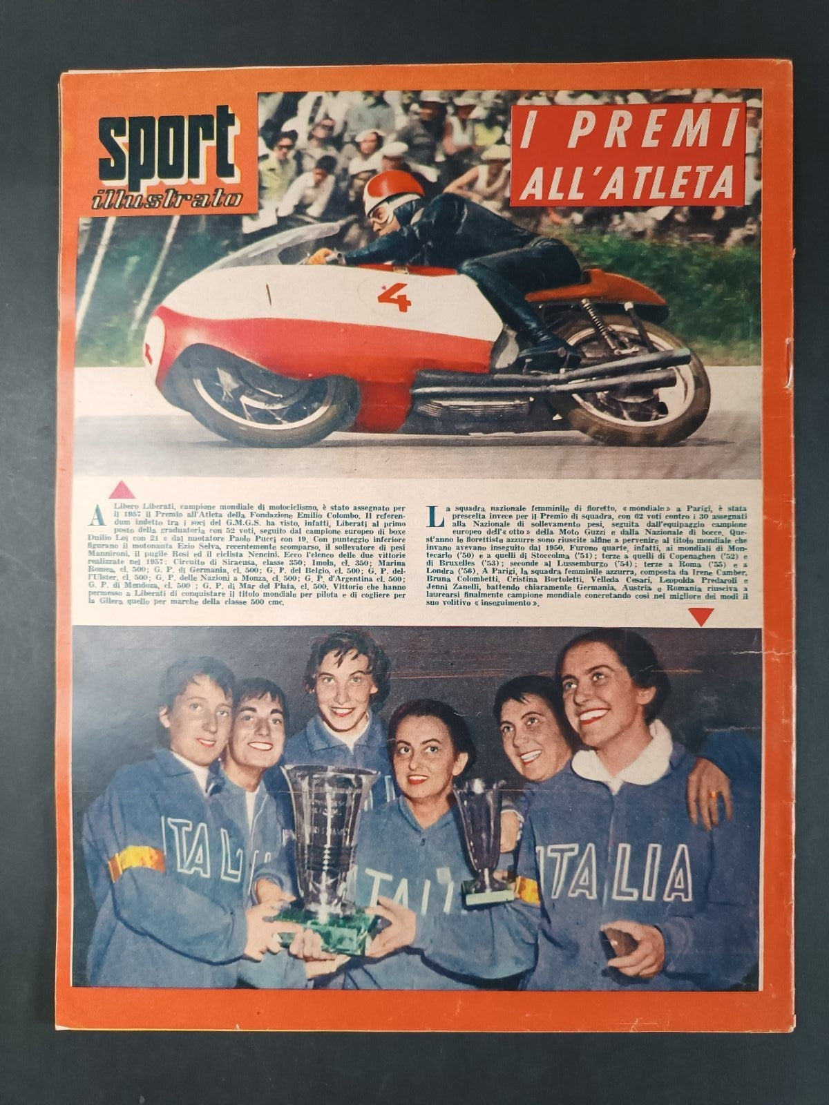 Rivista SPORT ILLUSTRATO numero 4 anno 1958 Padova/Fiorentina/Roma