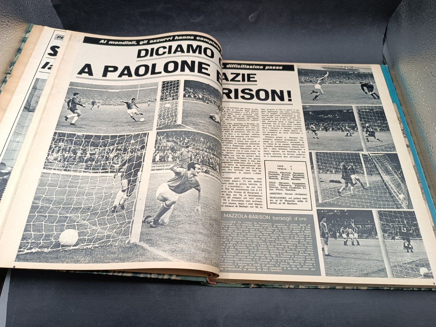 Annata rilegata rivista Calcio e ciclismo illustrato 1966 biancazzurri