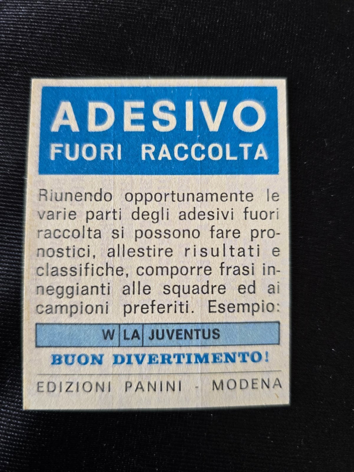 Figurine Panini 1972/73 adesivo fuori raccolta Milan Agroppi Mantova su velina