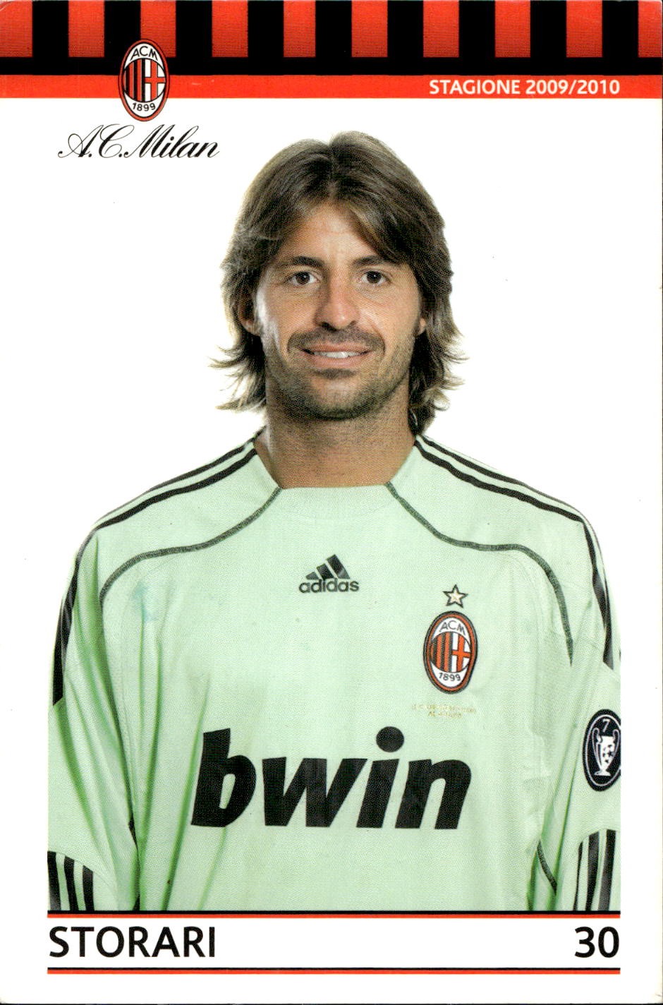 cartolina postcard Calcio 2009-10 Milan Storari