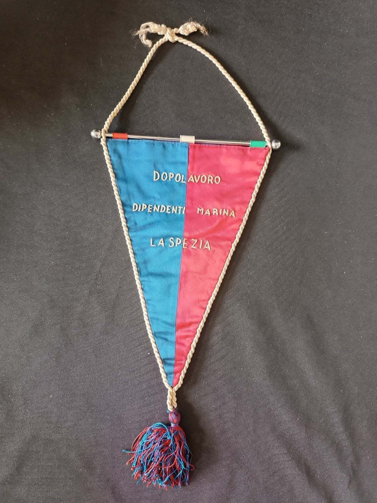 Gagliardetto Pennant Dopolavoro Dipendenti Marina La Spezia Italia Vintage
