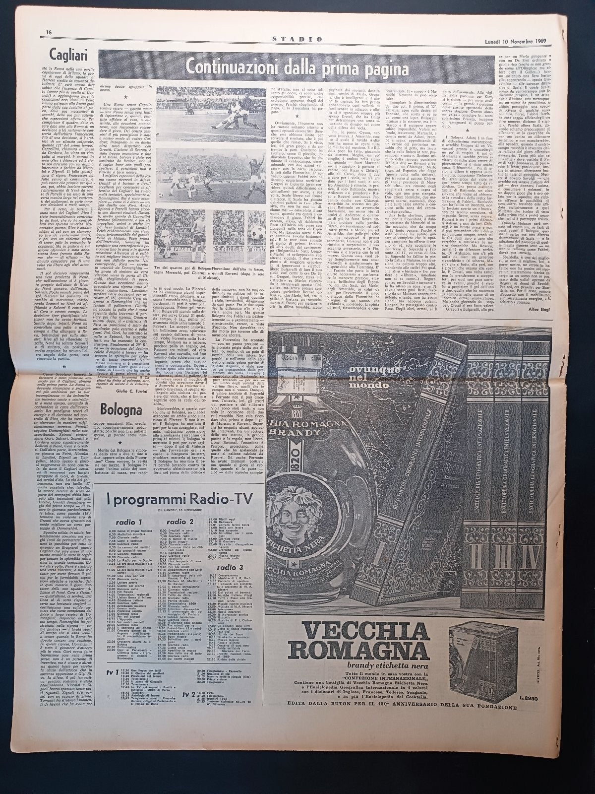Quotidiano Sportivo STADIO numero 262 anno 1969 - Nene