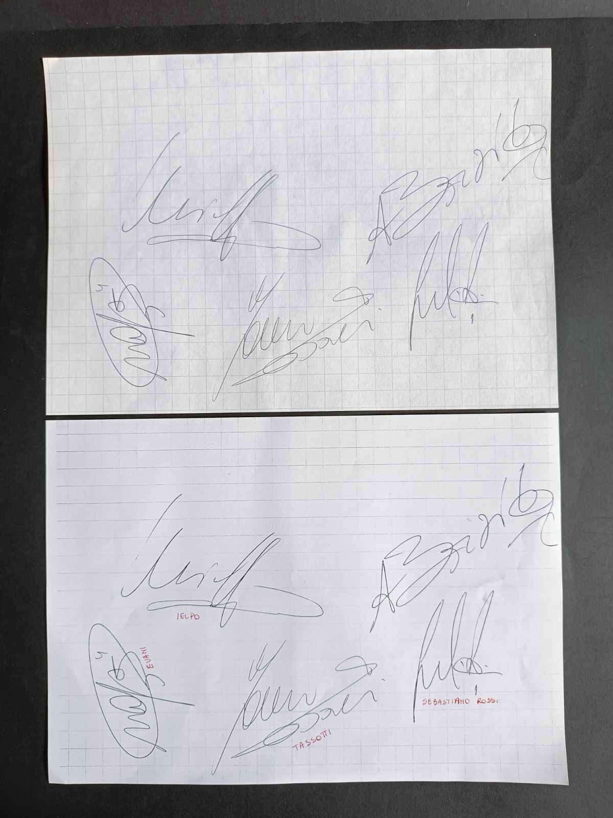 cartellina con autografi Originali