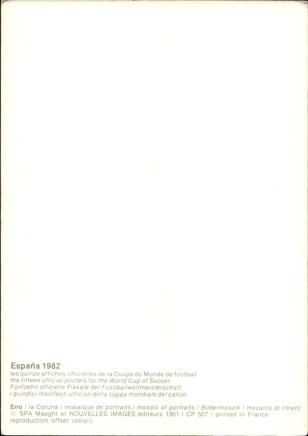 cartolina calciatori Espana 82 la coruna