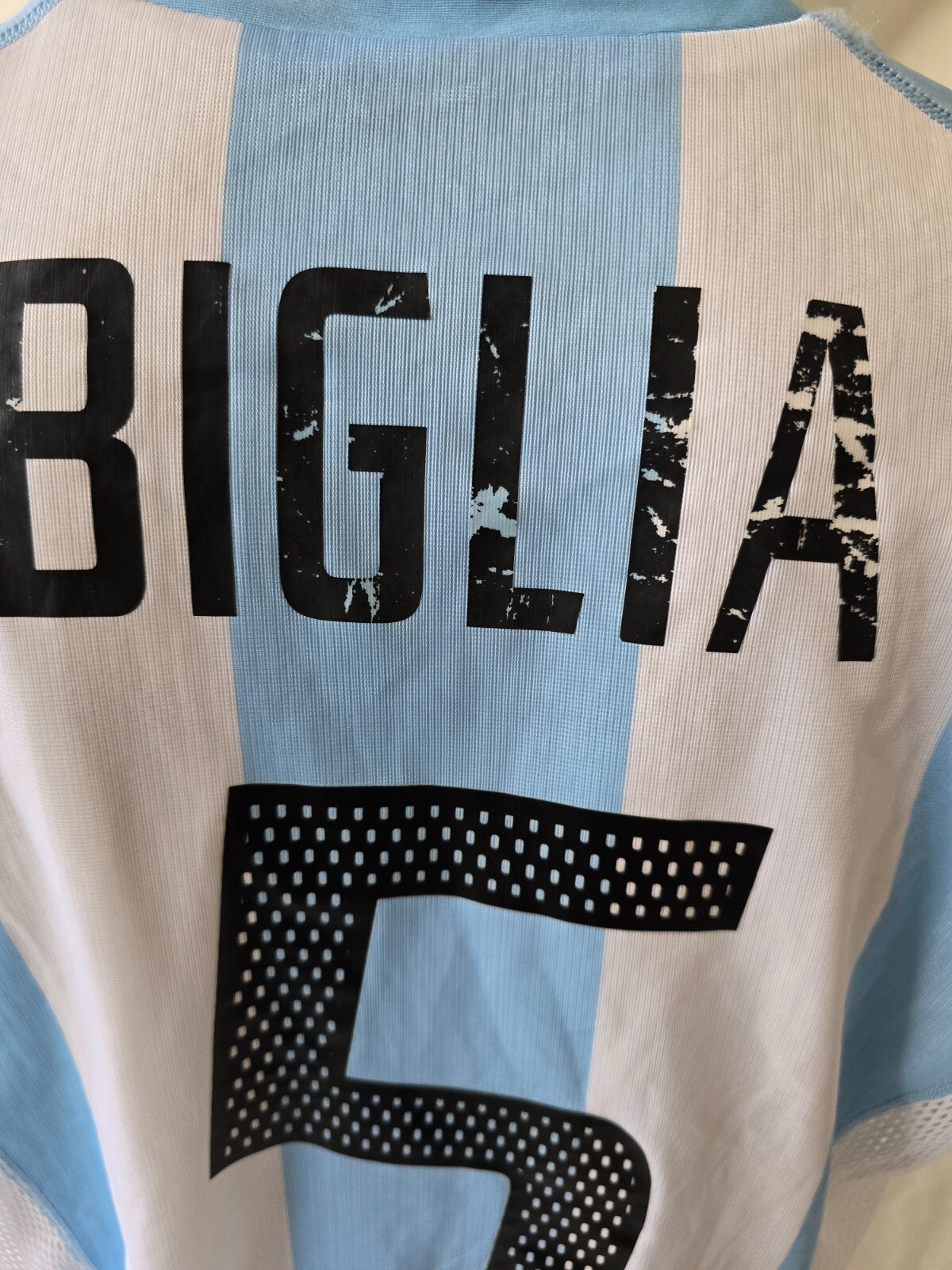 Maglia calcio ufficiale Argentina Luis Biglia 5 Adidas Climacool tg L