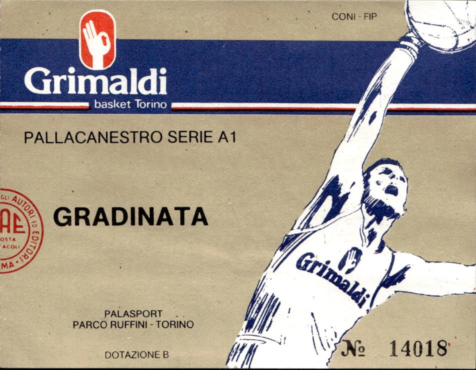 Biglietto stadio PALLACANESTRO Serie A1 Parco Ruffini Torino n 14018