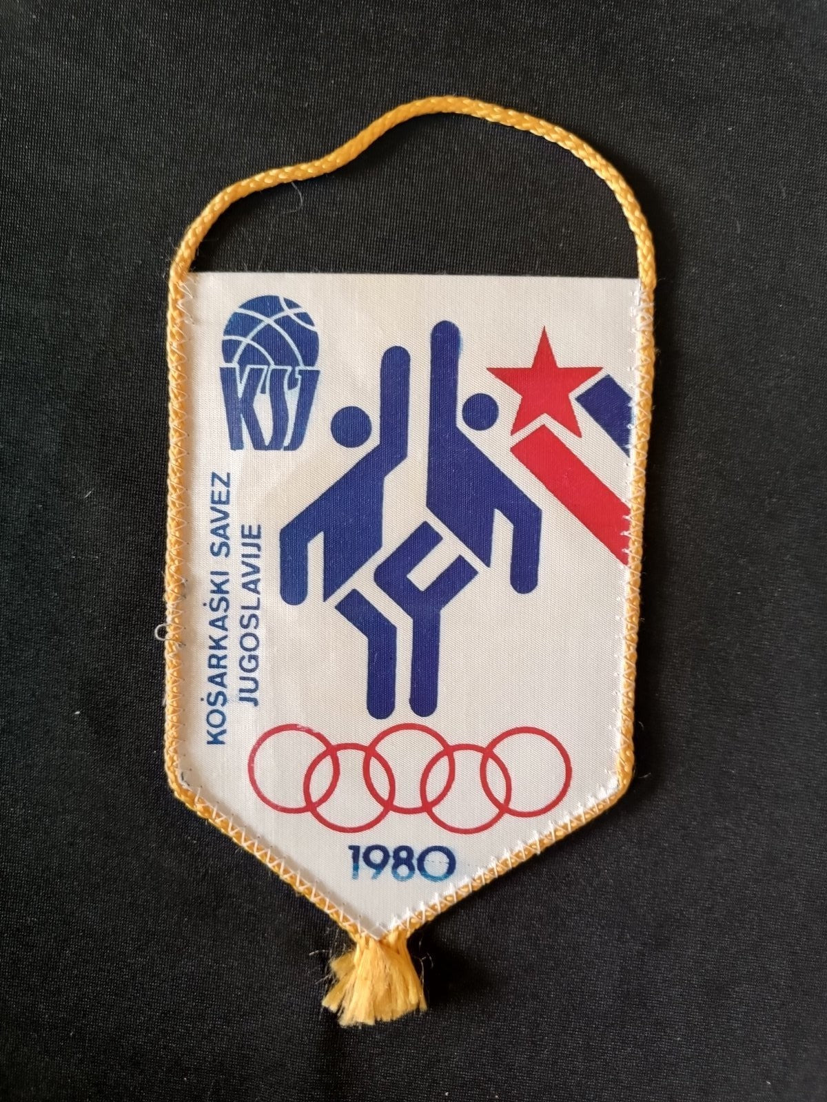 Gagliardetto Pennant Ko�arka�ki Savez Jugoslavije Olimpiadi 1980 Basket Vintage
