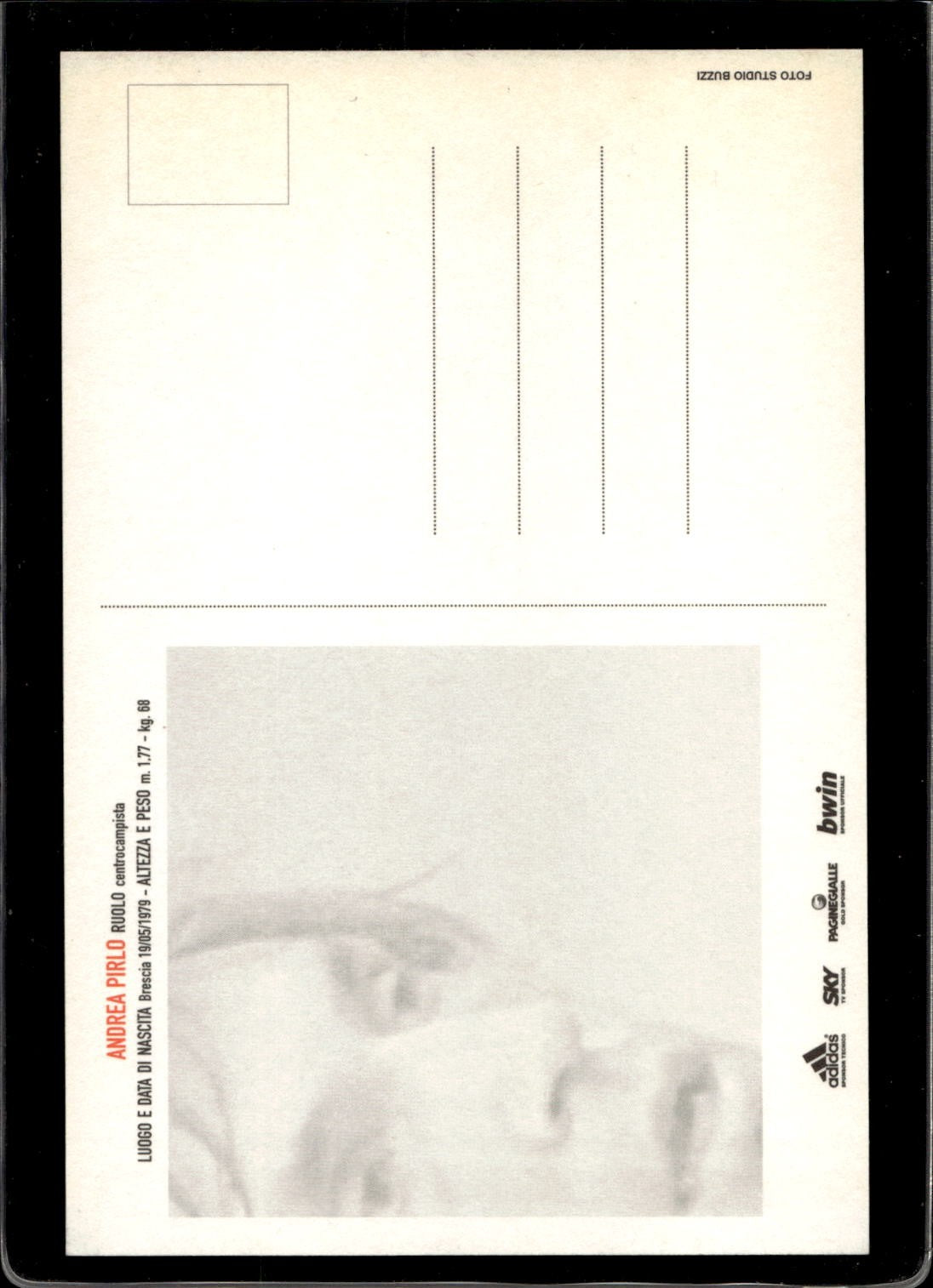 cartolina postcard Milan Calcio 2006/07 - Pirlo