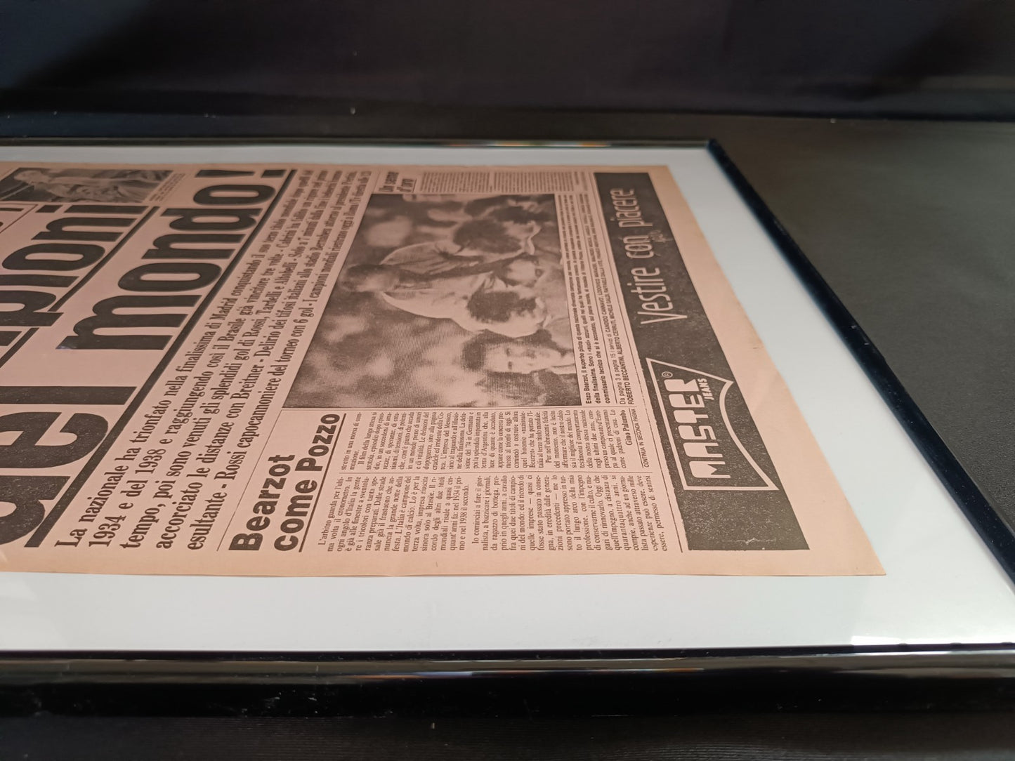 quadro con pagina GAZZETTA dello SPORT ORIGINALE 50x70 cm circa
