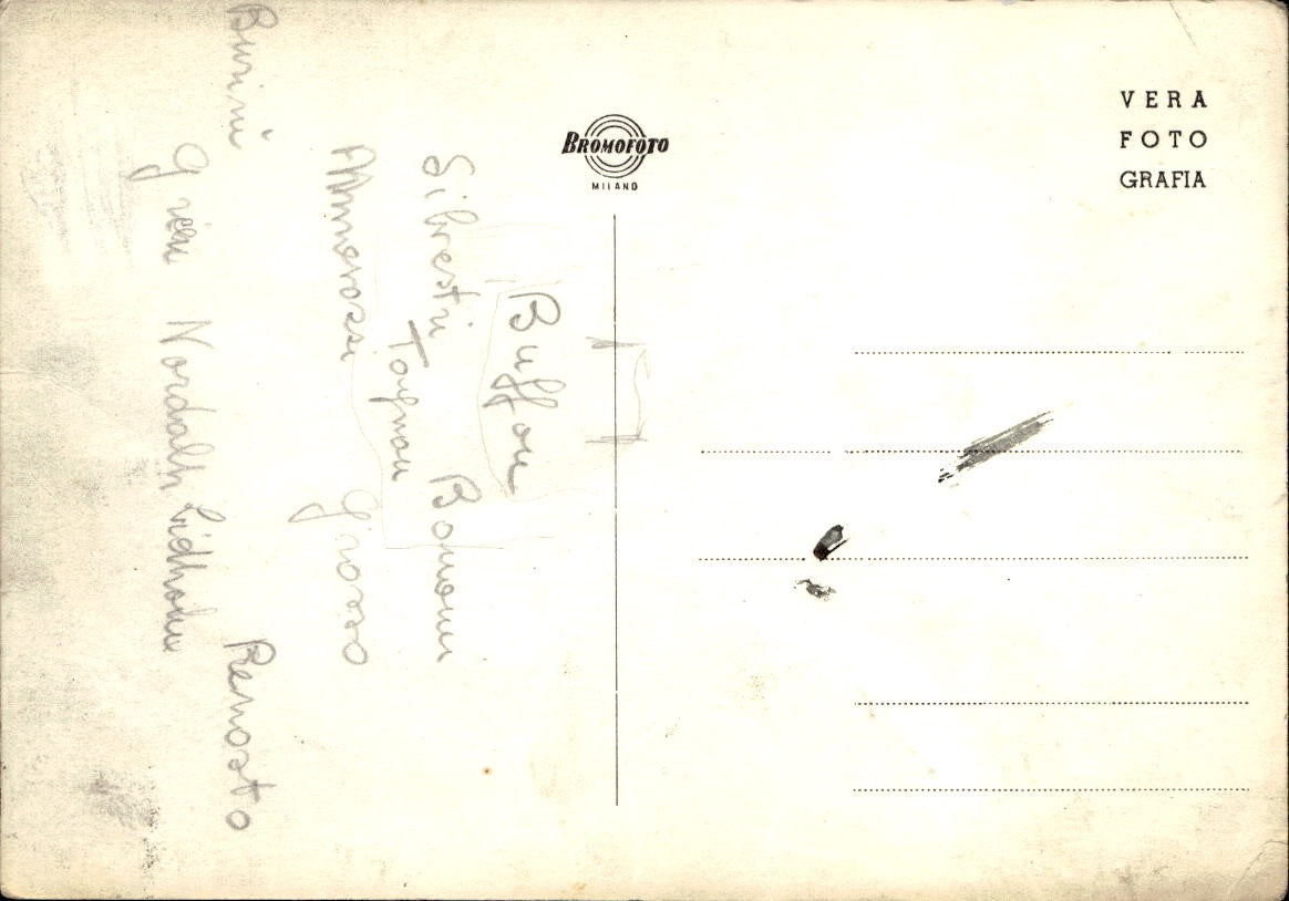 Cartolina formazione squadra Milan campione d'Italia 1951