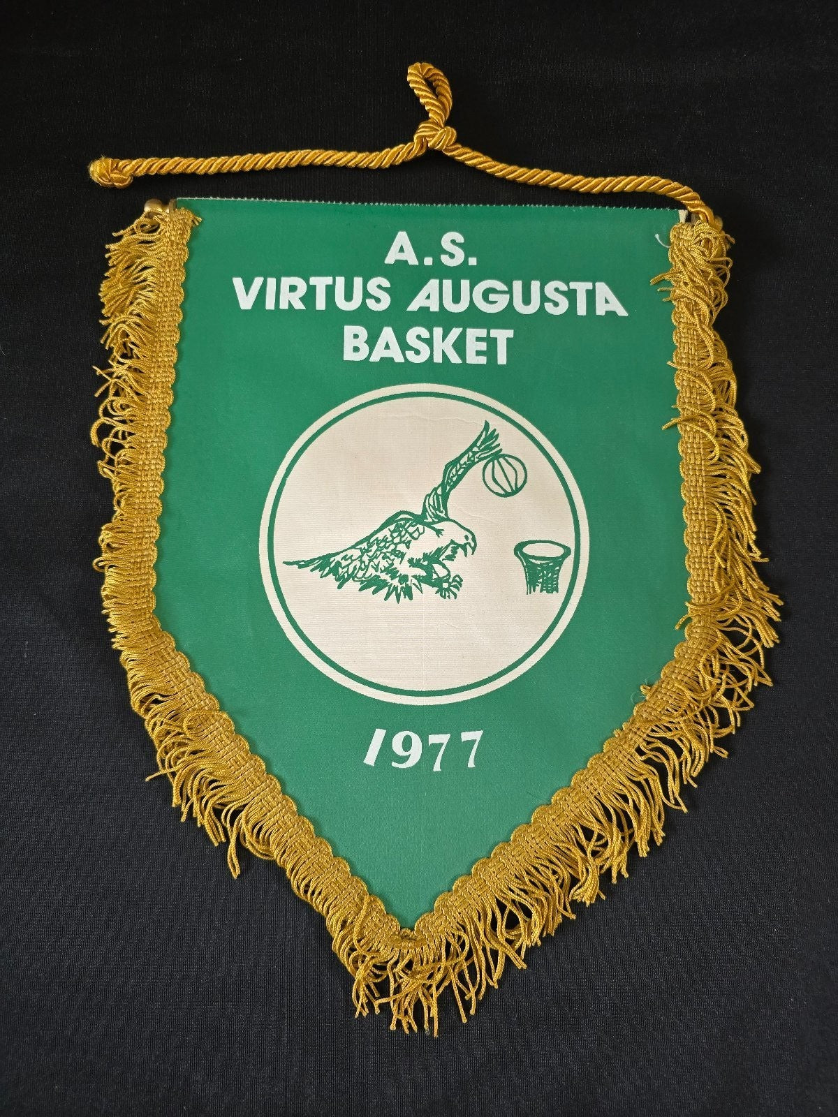Gagliardetto Pennant A.S. VIRTUS AUGUSTA BASKET 1977 originale