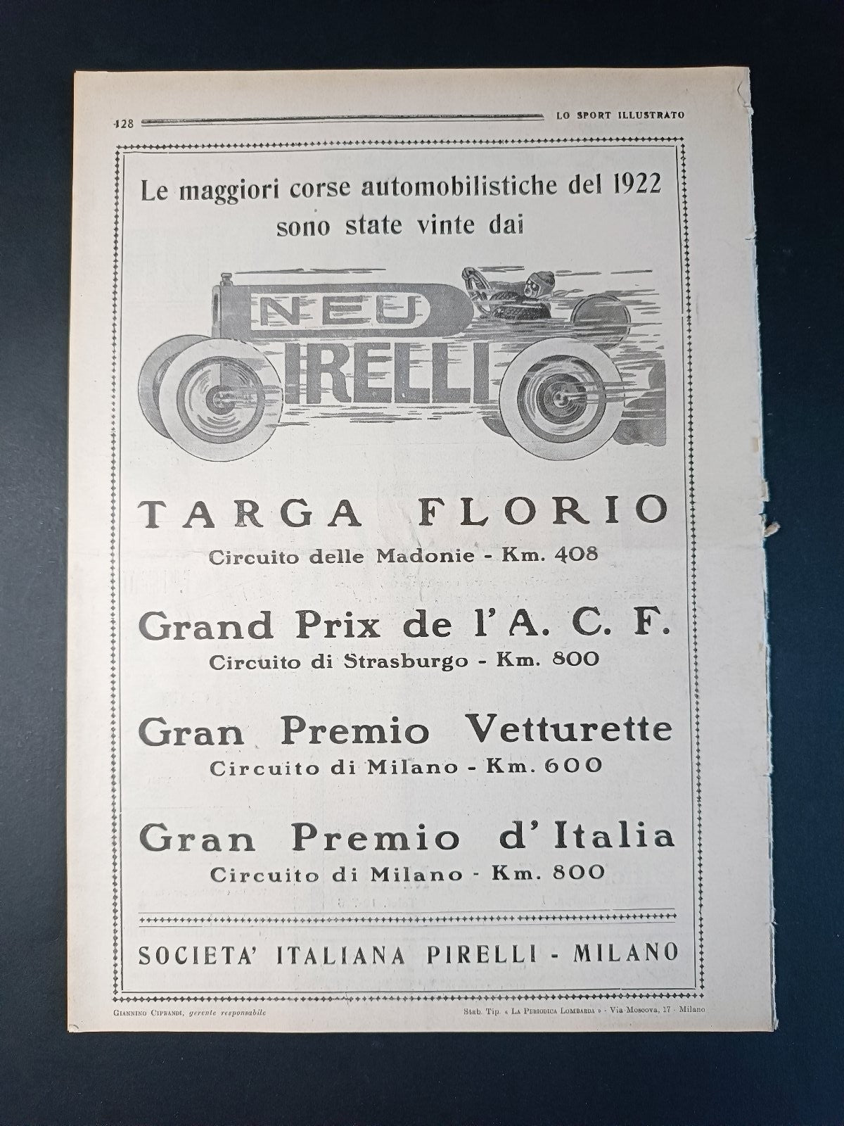 rivista LO SPORT ILLUSTRATO 1923 n 8