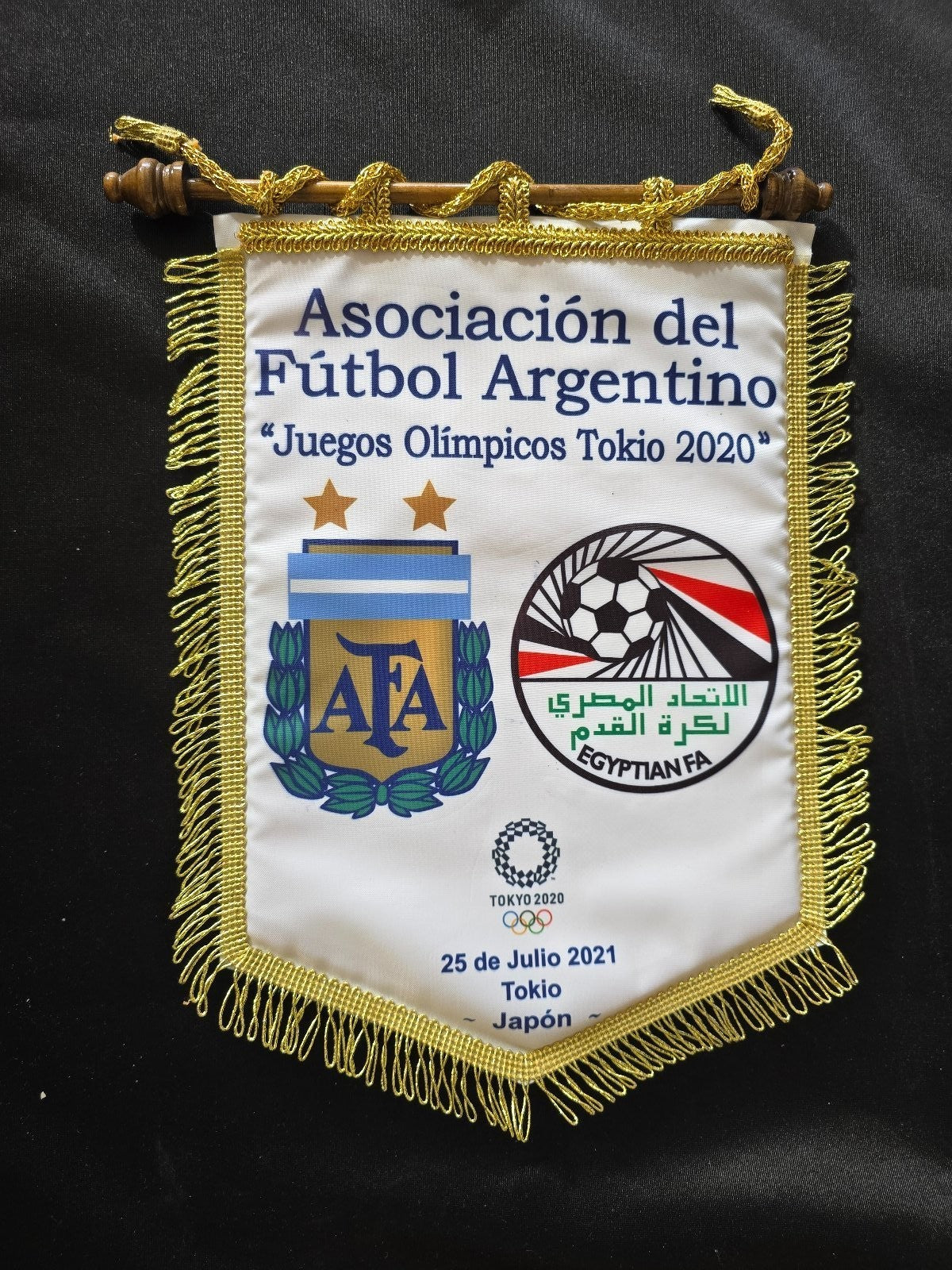 Gagliardetto pennant banderin Argentina Vs Egitto x TOKIO 2020 olimpic FUTBOL R
