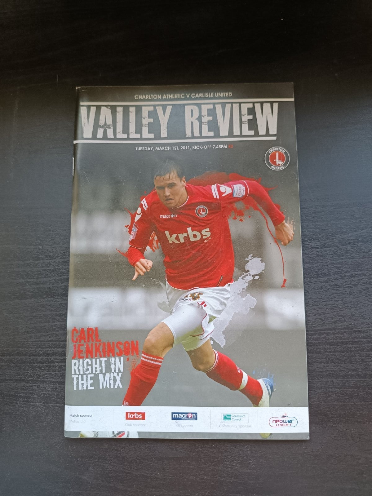 programma calcio Charlton Athetlic V Carlisle United 1st 2011
