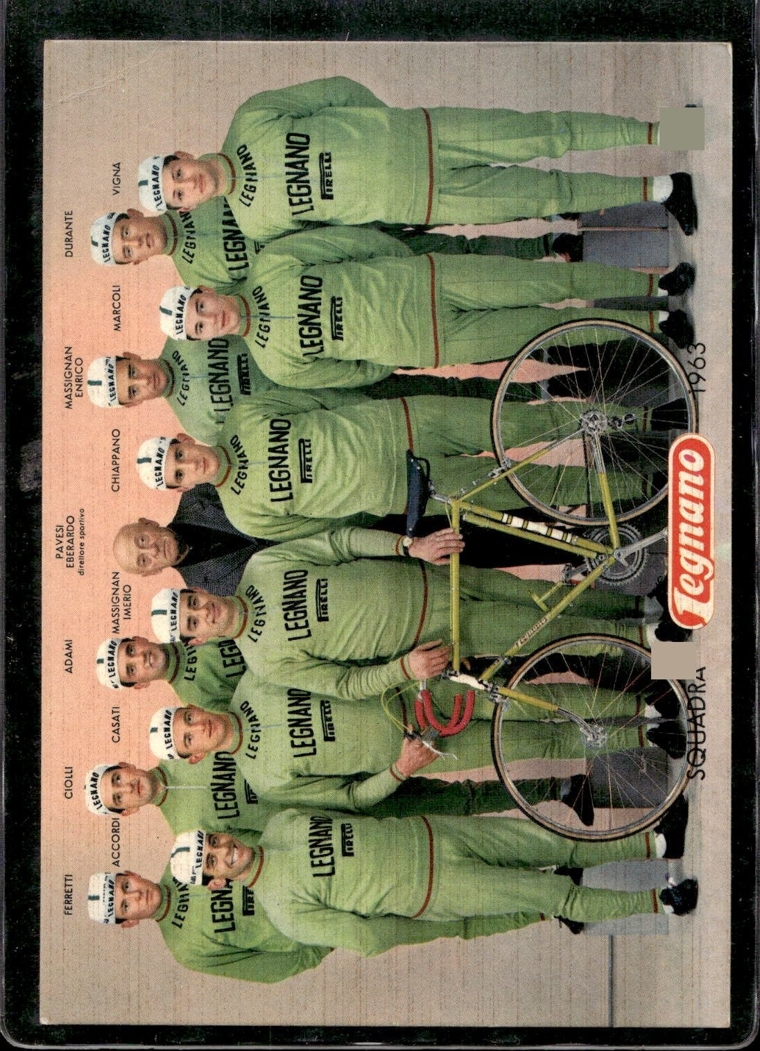 cartolina postcard ciclismo Squadra Legnano 1963