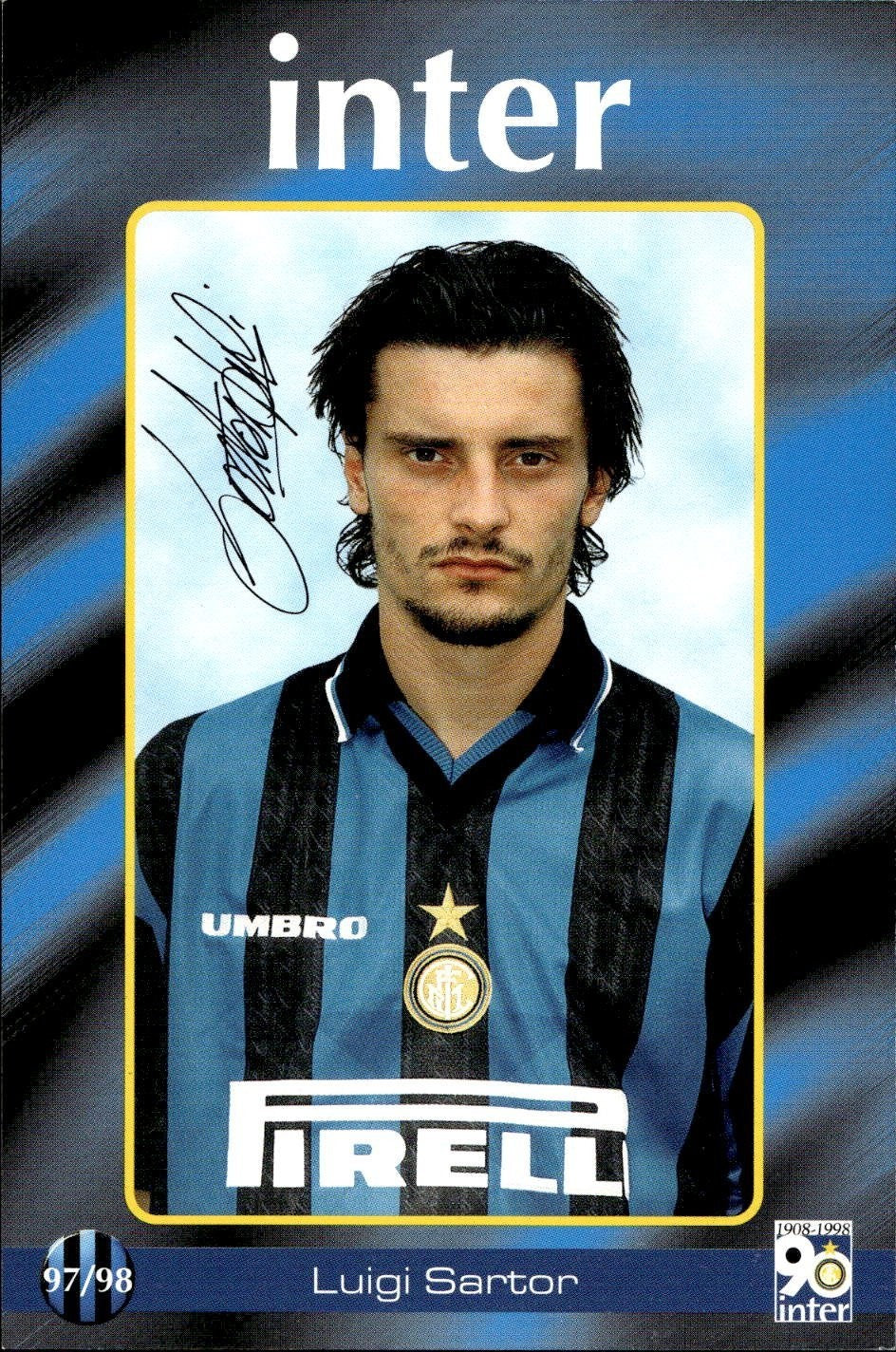 cartolina calciatori Inter 97/98 Sartor