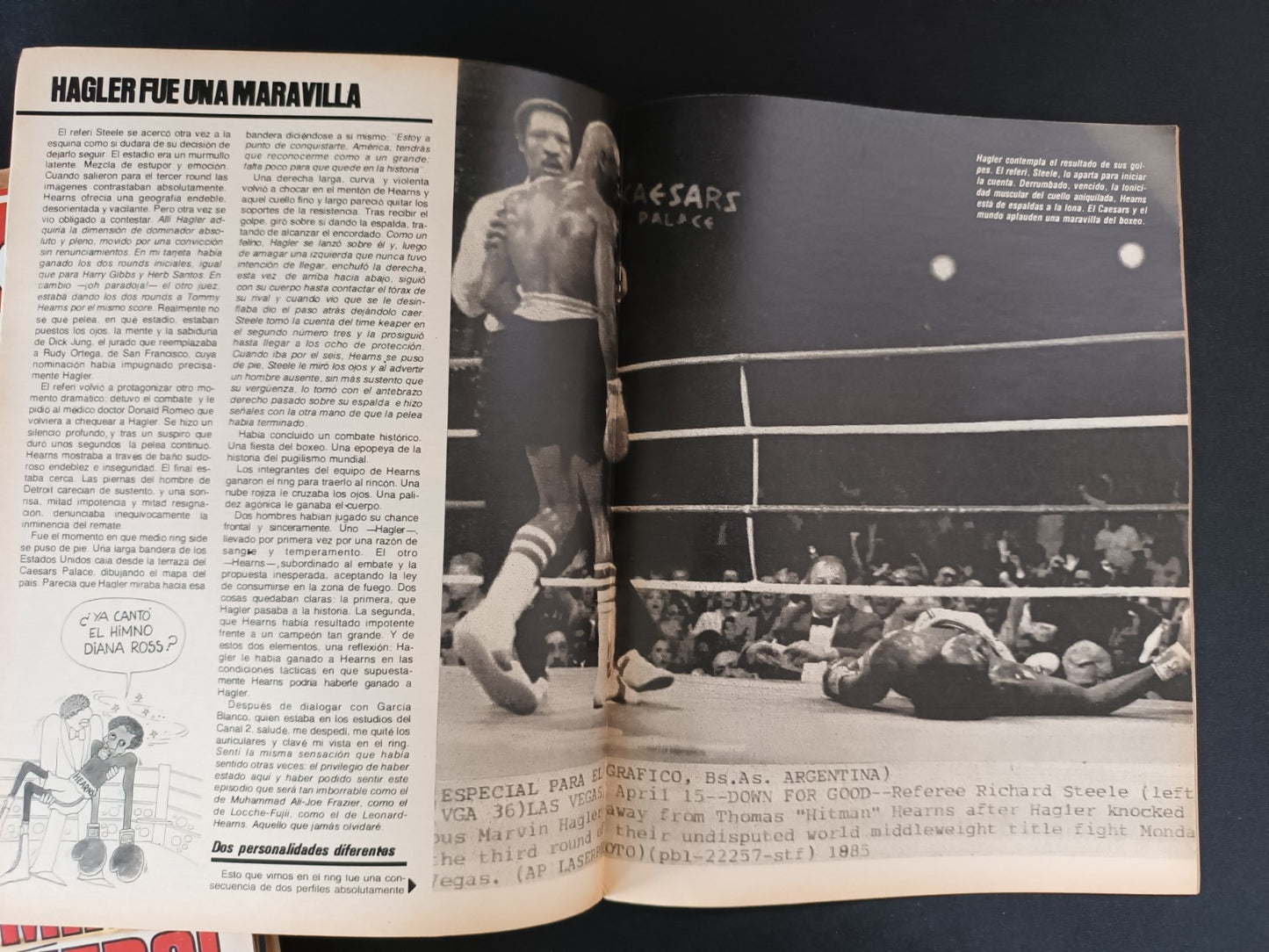 53 riviste annata 1985 El Grafico Maradona, Hagler, Passerella