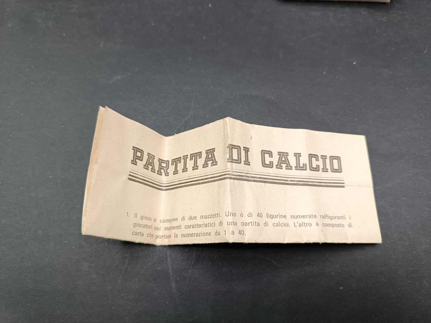 Gioco del calcio Vassone Torino carte mignon