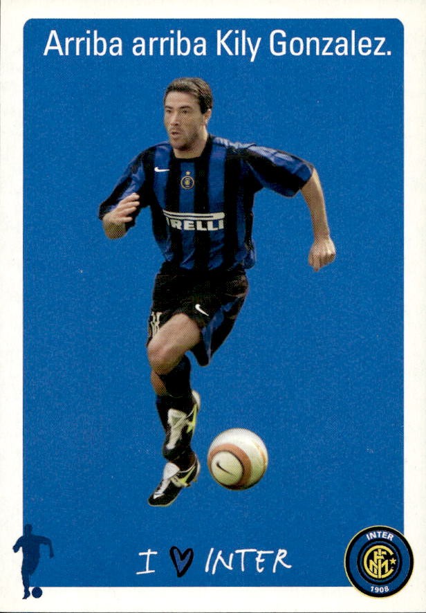 Cartolina calciatore Inter Javier Zanetti con autografo stampato