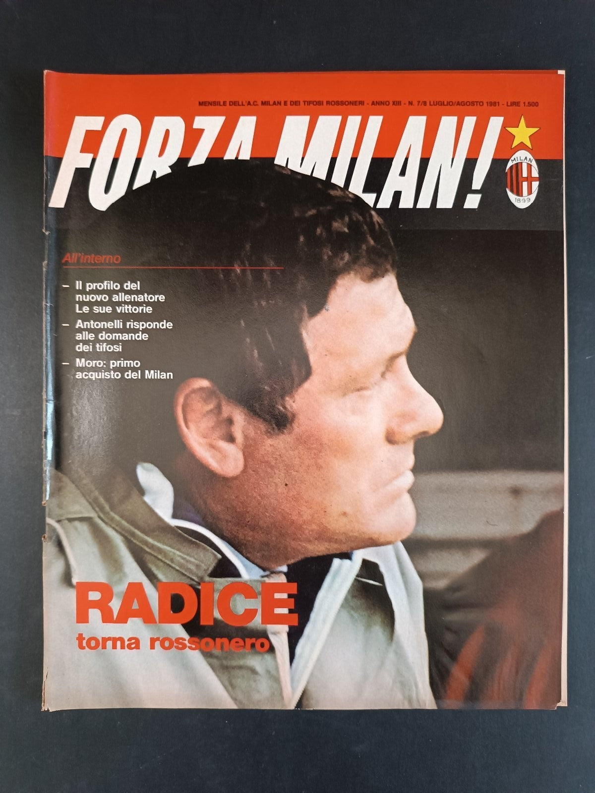 rivista FORZA MILAN - Milan Clubs - anno 1981 n 7-8 Radice