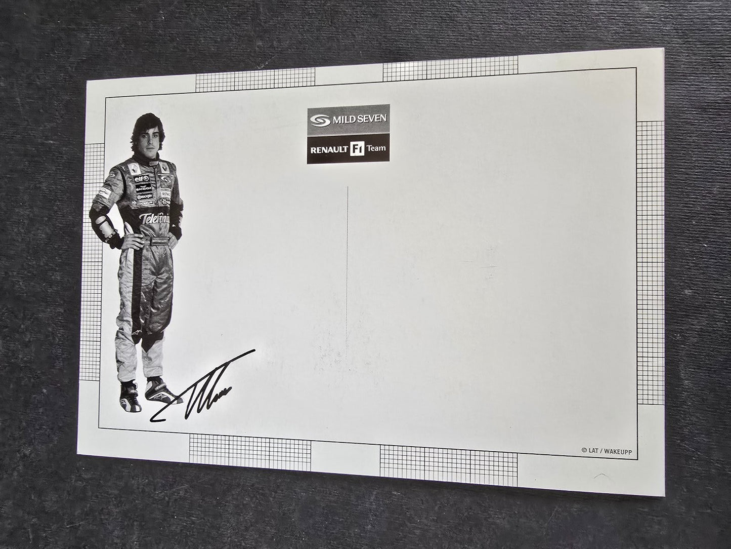 Autografo autograph originale cartolina renault Fernando Alonso automobilismo