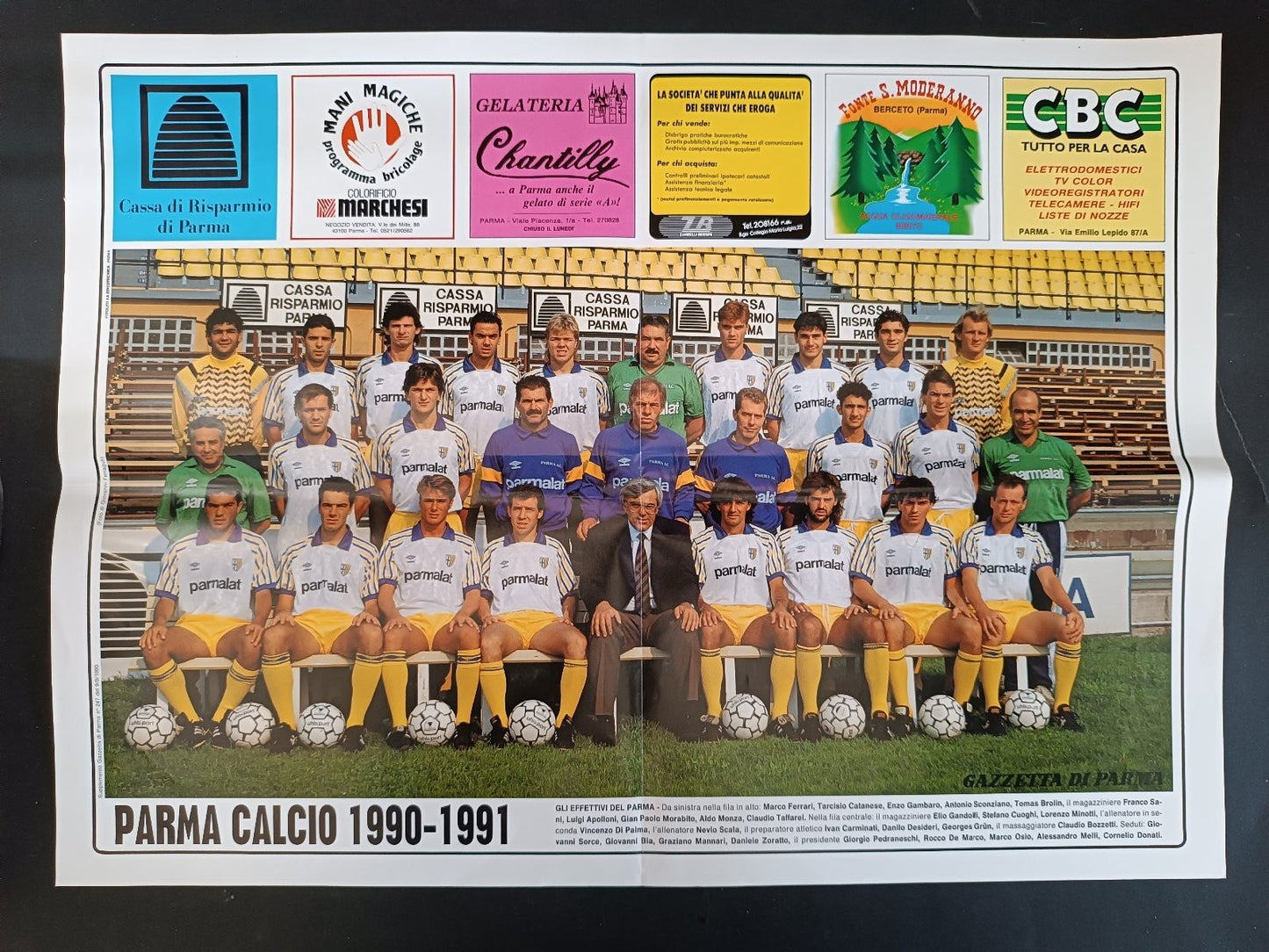 Poster PARMA CALCIO 1990-91 Gazzetta di Parma