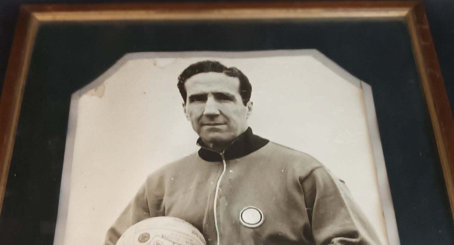 quadro con cornice fotografia HELENIO HERRERA (30x40 cm circa) San Siro Arisi